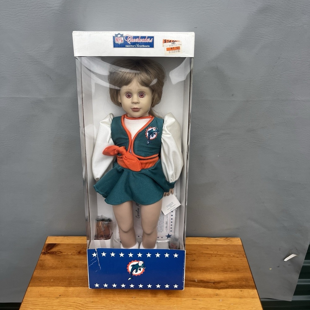 Miami Dolphins NFL Cheerleader American Sweetheart 18" Doll Vintage 90s